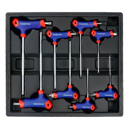 Workpro Llaves Torx T10-T50 Juego 8 Piezas Mango en T Bimaterial Antideslizante Serie Modular Compatible Carro 21325