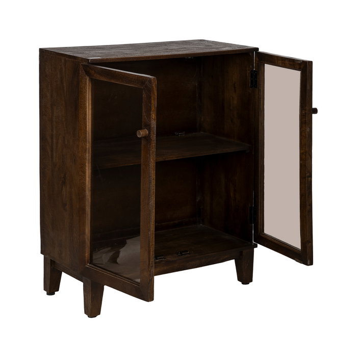 Armario Marrón Madera de Mango Salón 80 X 40 X 100 cm