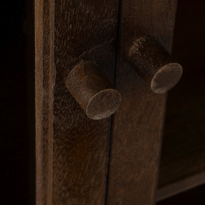 Armario Marrón Madera de Mango Salón 80 X 40 X 100 cm