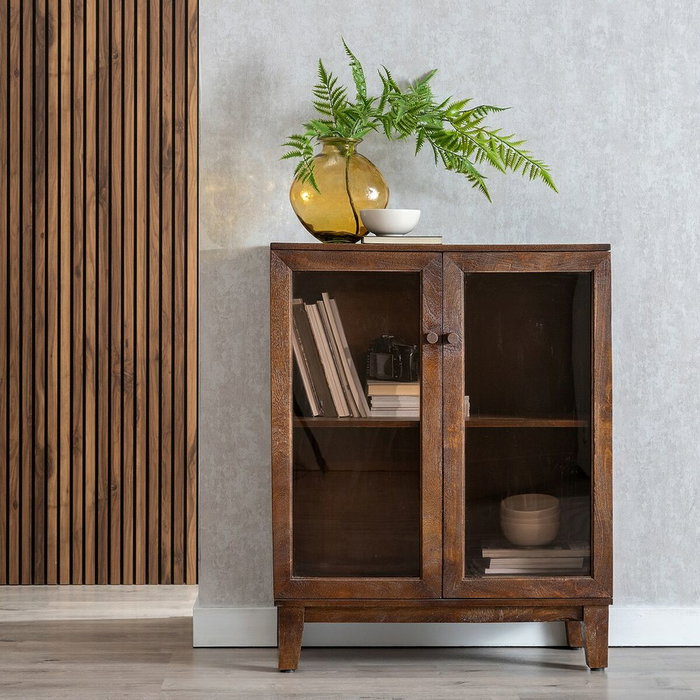 Ixia Armario de Salón en Madera de Mango Marrón 80 x 40 x 100 cm Ixia Armario de Salón en Madera de Mango Marrón 80 x 40 x 100 cm