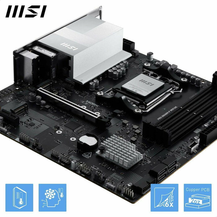 MSI PRO B840M-P WIFI6E Micro ATX con Chipset AMD B840 y Zócalo AM5 MSI PRO B840M-P WIFI6E Micro ATX con Chipset AMD B840 y Zócalo AM5