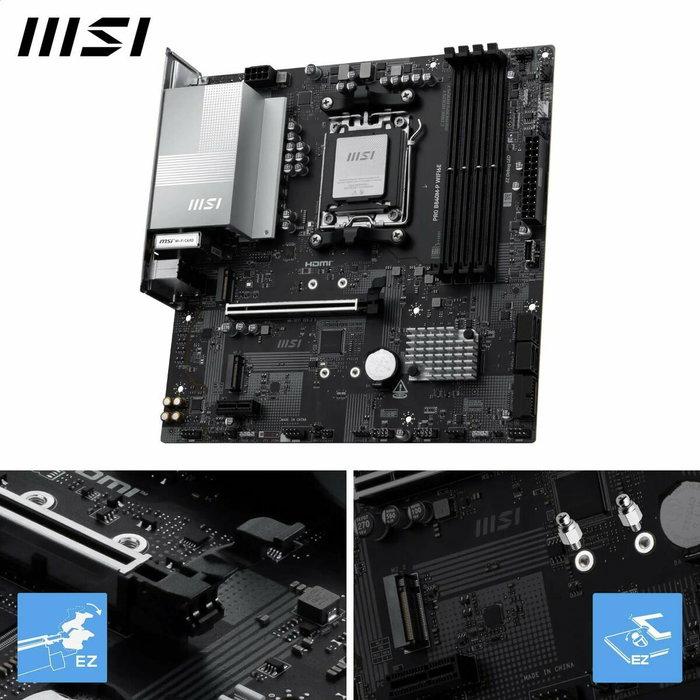 MSI PRO B840M-P WIFI6E Micro ATX con Chipset AMD B840 y Zócalo AM5 MSI PRO B840M-P WIFI6E Micro ATX con Chipset AMD B840 y Zócalo AM5