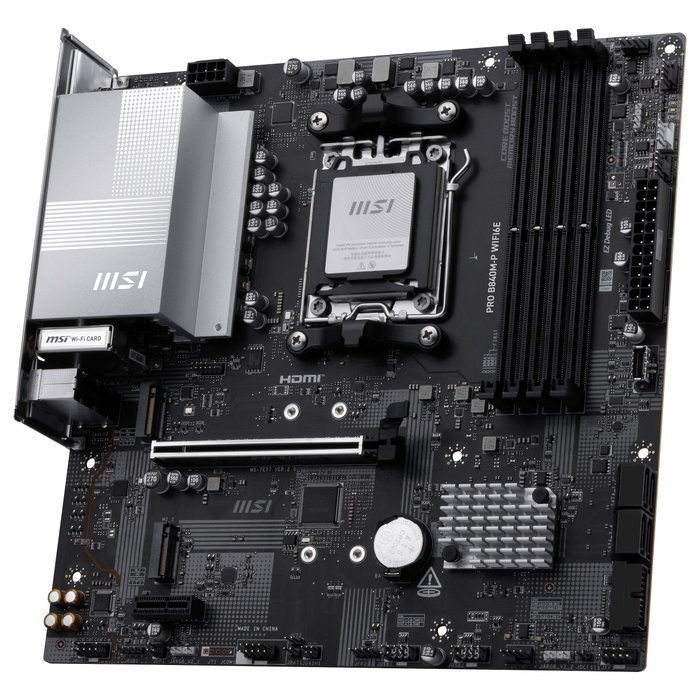 MSI PRO B840M-P WIFI6E Micro ATX con Chipset AMD B840 y Zócalo AM5 MSI PRO B840M-P WIFI6E Micro ATX con Chipset AMD B840 y Zócalo AM5