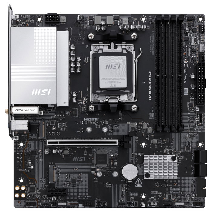 MSI PRO B840M-P WIFI6E Micro ATX con Chipset AMD B840 y Zócalo AM5 MSI PRO B840M-P WIFI6E Micro ATX con Chipset AMD B840 y Zócalo AM5
