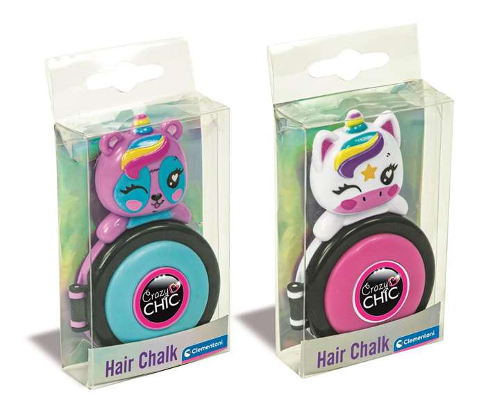 Clementoni Lovely Hair Chalk - Tizas de Color para el Pelo Temporal, Polvos de Tiza, 20.7x5.6x2.1 cm