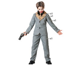 Disfraz Payaso Gris con Chaqueta y Corbata para Niño 3-4 Años