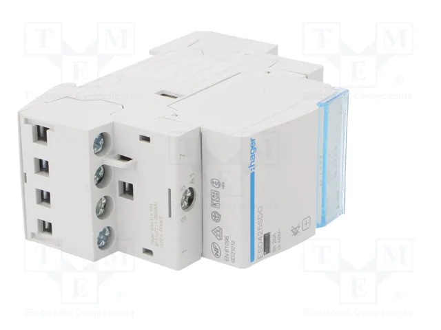 HAGER Contactor 4-polar de instalación ESD 25A 24VAC NO x4