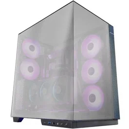 Mars Gaming MC-3GFPRO - Caja Gaming Torre ATX con Triple Cristal Cromado, 2 Ventiladores ARGB, Soporte Montaje Vertical GPU, Compatible Refrigeración Líquida 360mm