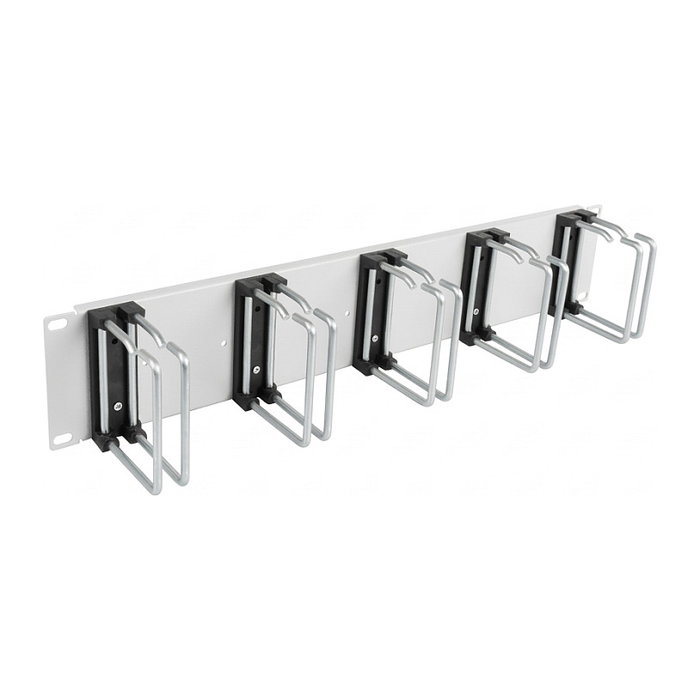 EFB Elektronik Panel de gestión de cables de 19'' con 5 soportes dobles de 75 mm, Frontal RAL7035 EFB Elektronik Panel de gestión de cables de 19'' con 5 soportes dobles de 75 mm, Frontal RAL7035