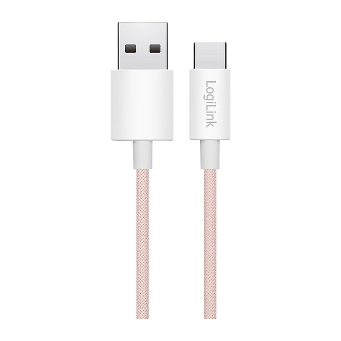 LogiLink Cable USB 2.0 Type-C A/M a C/M, 480 Mbps, 60W, Nylon, Rosa, 1.5 m LogiLink Cable USB 2.0 Type-C A/M a C/M, 480 Mbps, 60W, Nylon, Rosa, 1.5 m