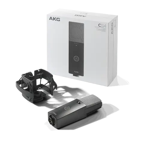 AKG C114 Micrófono de Condensador Multipatrono de Diafragma Grande para Voces, Instrumentos y Podcasts
