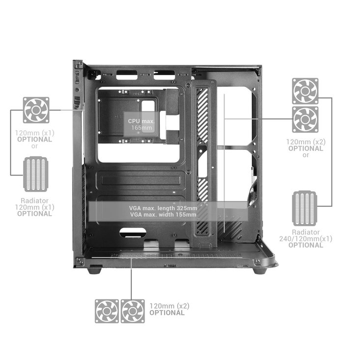 Mars Gaming MC-INFINIOLITE White Caja Semitorre ATX Mars Gaming MC-INFINIOLITE White Caja Semitorre ATX