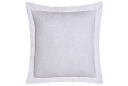 DKD Home Decor Cojín de Lino Blanco Roto con Flecos 45x45 cm