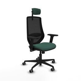 PIQUERAS Y CRESPO Silla de oficina Mardos con mecanismo Sincro, Verde botella y Negro