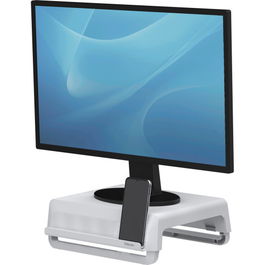 Fellowes Soporte Elevador Monitor 100016561 Breyta Series Blanco con 3 Ajustes de Altura y Diseño Moderno