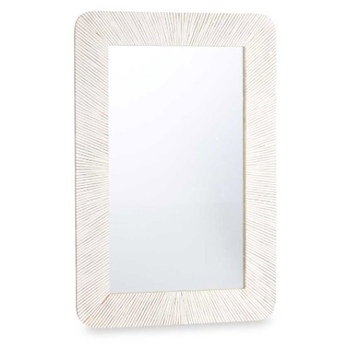 GIFTDECOR Espejo de pared 60 x 90 cm Líneas Natural Blanco