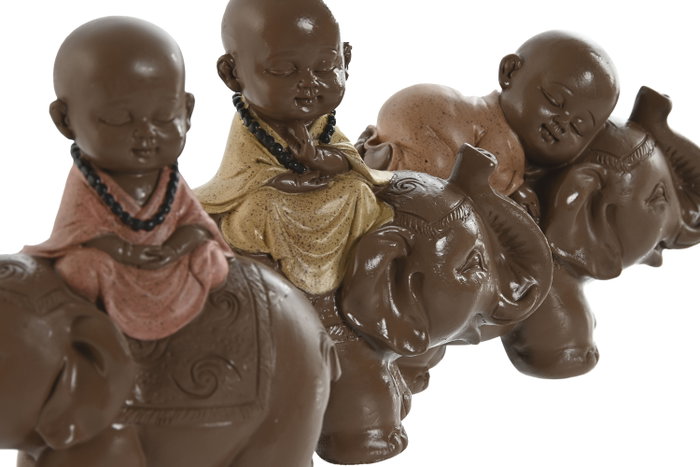 DKD Home Decor Figuras de Resina Monje Surtido de 3 Piezas