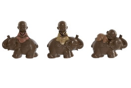 DKD Home Decor Figuras de Resina Monje Surtido de 3 Piezas