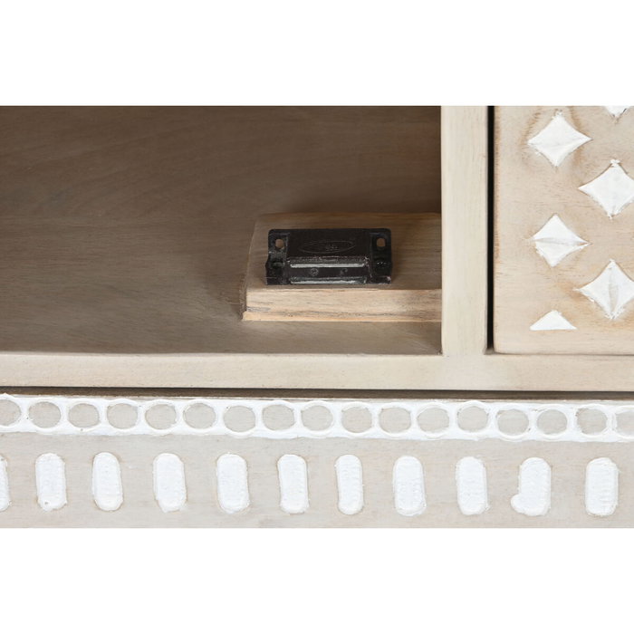 DKD Home Decor Buffet de Mango JB Cenefa Blanco y Natural DKD Home Decor Buffet de Mango JB Cenefa Blanco y Natural