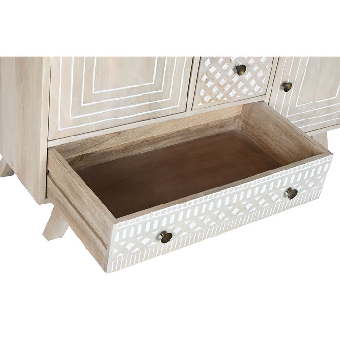 DKD Home Decor Buffet de Mango JB Cenefa Blanco y Natural DKD Home Decor Buffet de Mango JB Cenefa Blanco y Natural