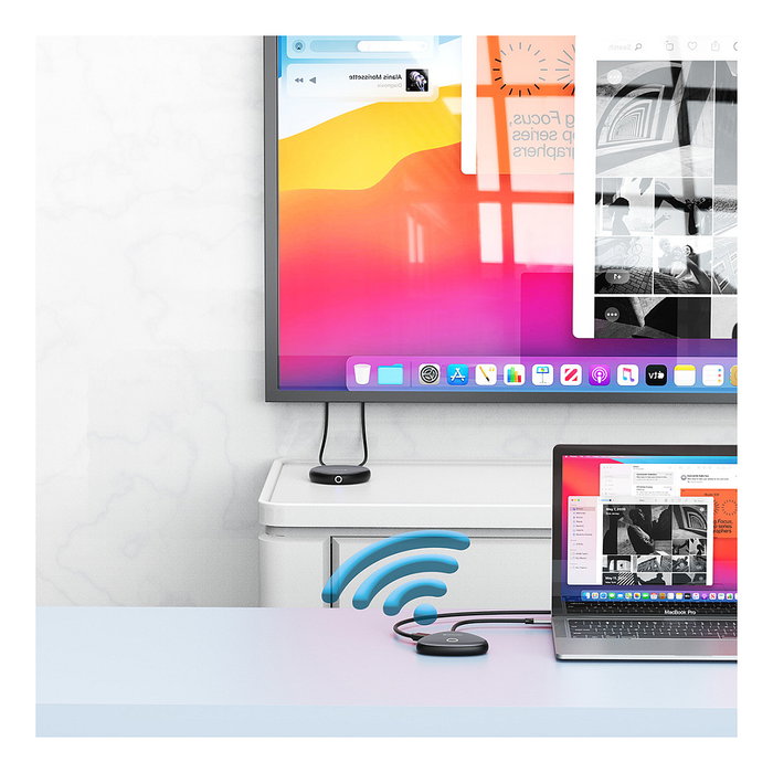 Verbatim Share My Screen USB-C Wireless Display Adapter 4K WDA-02 con Hub USB-A