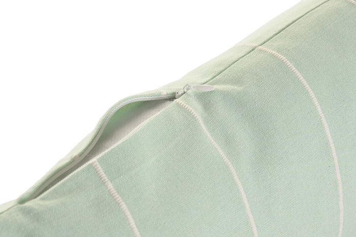 DKD Home Decor Cojín de Algodón Reciclado Rayas Verde 50x30 cm