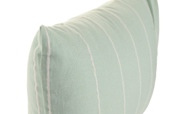 DKD Home Decor Cojín de Algodón Reciclado Rayas Verde 50x30 cm