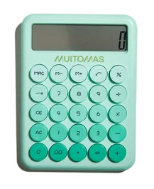 Muitomas CALCULATORGN Calculadora Básica de Escritorio con 12 Dígitos, Color Verde - Ideal para Oficina, Escuela o Casa