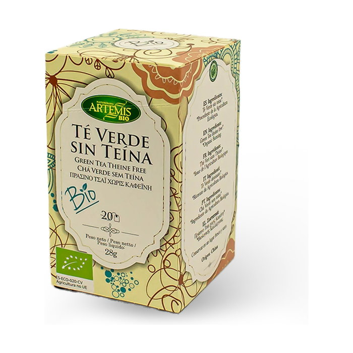 ARTEMIS BIO Té Verde Sin Teína 20 filtros de 1.4g