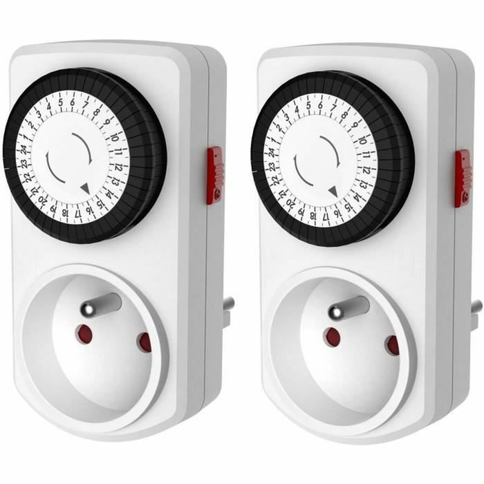 AUCUNE Mini programador mecánico diario - 3680 W - 48 programas - Blanco AUCUNE Mini programador mecánico diario - 3680 W - 48 programas - Blanco