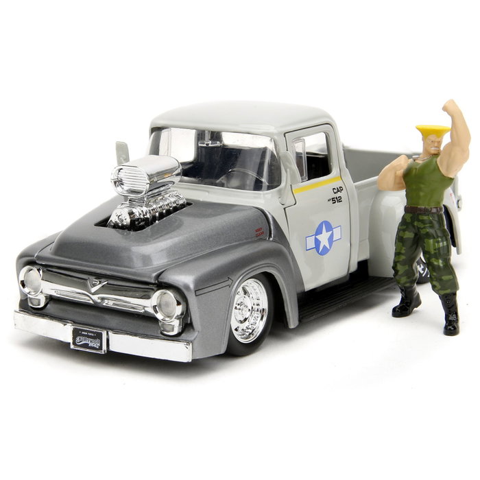 Jada Street Fighter 1956 Ford Pickup 1:24 con figura de Guile Jada Street Fighter 1956 Ford Pickup 1:24 con figura de Guile