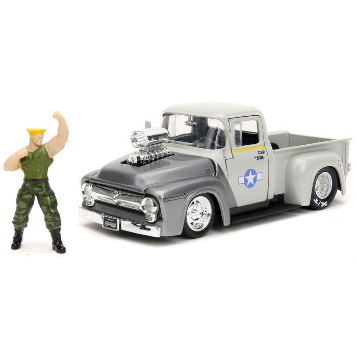 Jada Street Fighter 1956 Ford Pickup 1:24 con figura de Guile Jada Street Fighter 1956 Ford Pickup 1:24 con figura de Guile