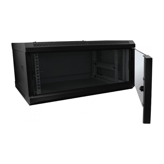 ALLNET Bastidor de Pared Rack de Red 19" 4U SMC-Serie, 450mm Profundidad, 50 kg Capacidad, Negro, ALL-SMC6404SCHWARZ