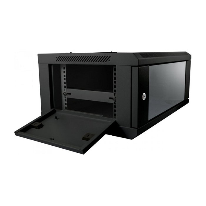 ALLNET Bastidor de Pared Rack de Red 19" 4U SMC-Serie, 450mm Profundidad, 50 kg Capacidad, Negro, ALL-SMC6404SCHWARZ