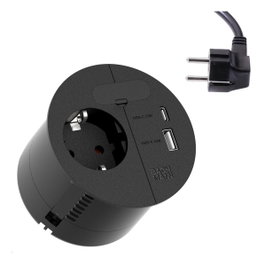 Bachmann Loop in Charge enchufe Type E con USB-A/C 22W Negro