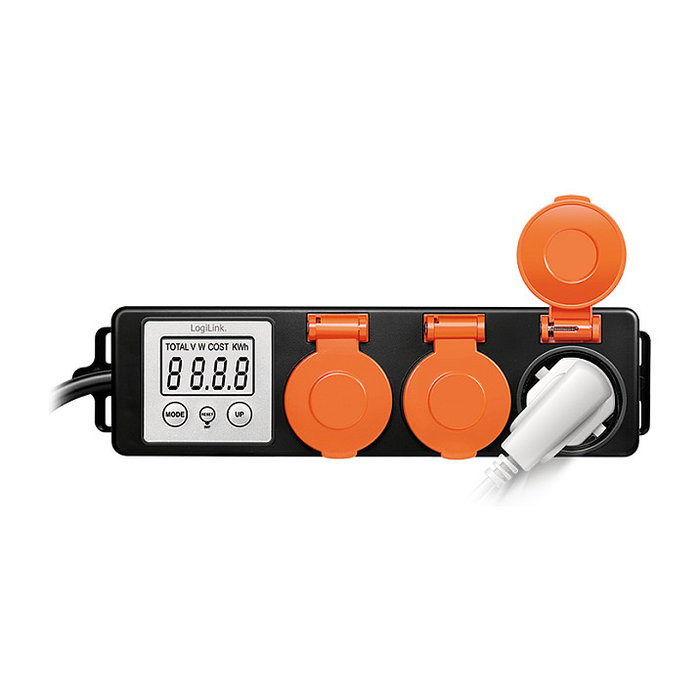 LogiLink Energy Cost Meter con 3 tomas para exterior