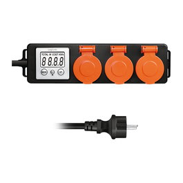LogiLink Energy Cost Meter con 3 tomas para exterior