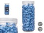 Giftdecor Bote de Piedras Decorativas Metalizadas, Piedras 10-20 mm, Peso 700 g, Color Azul, Dimensiones 6.5 x 15.8 x 6.5 cm (Set de 12)