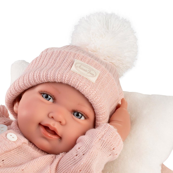 Antonio Juan Muñeca Recién Nacida Pipa con colcha de 42 cm, idioma español y otros, para 3+ años