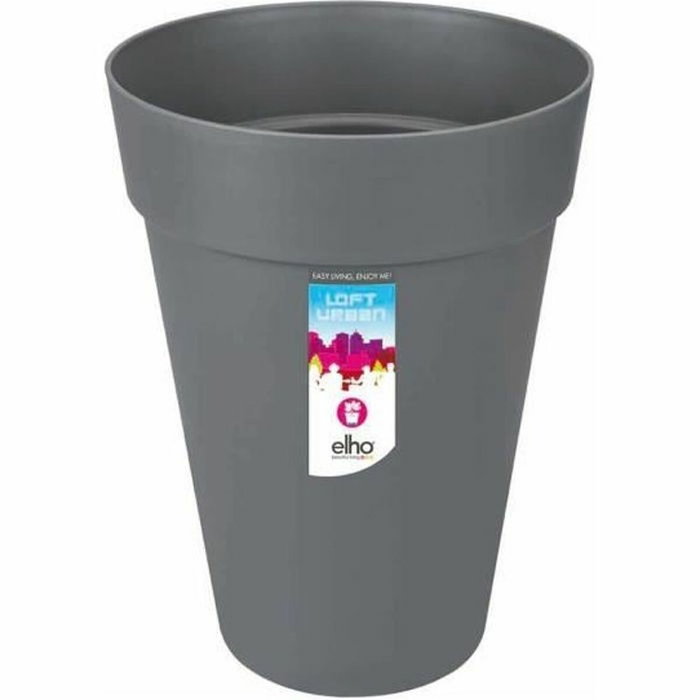 ELHO Maceta redonda alta Loft Urban - Ø 35 cm - Gris antracita ELHO Maceta redonda alta Loft Urban - Ø 35 cm - Gris antracita