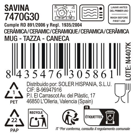 La Mediterranea Taza Savina 350ml