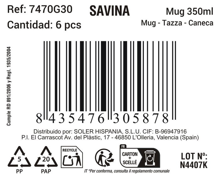 La Mediterranea Taza Savina 350ml
