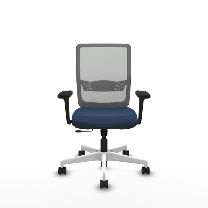PIQUERAS Y CRESPO Silla de oficina Haches Azul marino/Gris con Brazos 3D