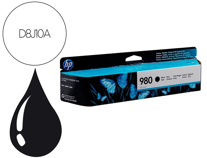 HP Cartucho de Tinta Original 980 Negro D8J10A HP Cartucho de Tinta Original 980 Negro D8J10A