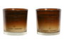 DKD Home Decor Vela de Cristal Ámbar, Pack de 2 unidades de 350 g