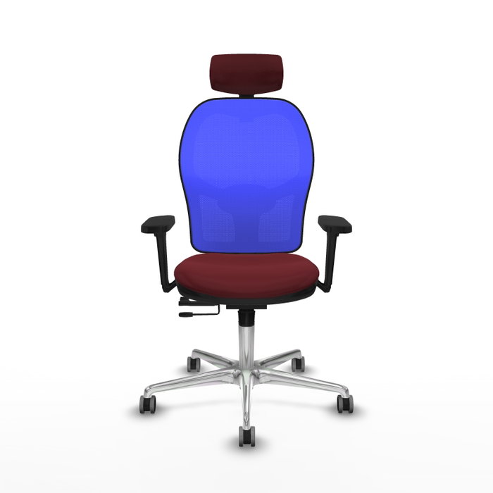 PIQUERAS Y CRESPO Silla de oficina Jorquera con mecanismo Sincro/Traslack, Granate y Azul
