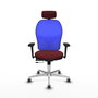 PIQUERAS Y CRESPO Silla de oficina Jorquera con mecanismo Sincro/Traslack, Granate y Azul