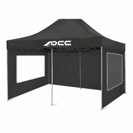 Occ Motorsport Pared Lateral para Carpa Negra con Ventana 6x2 m Oxford 420