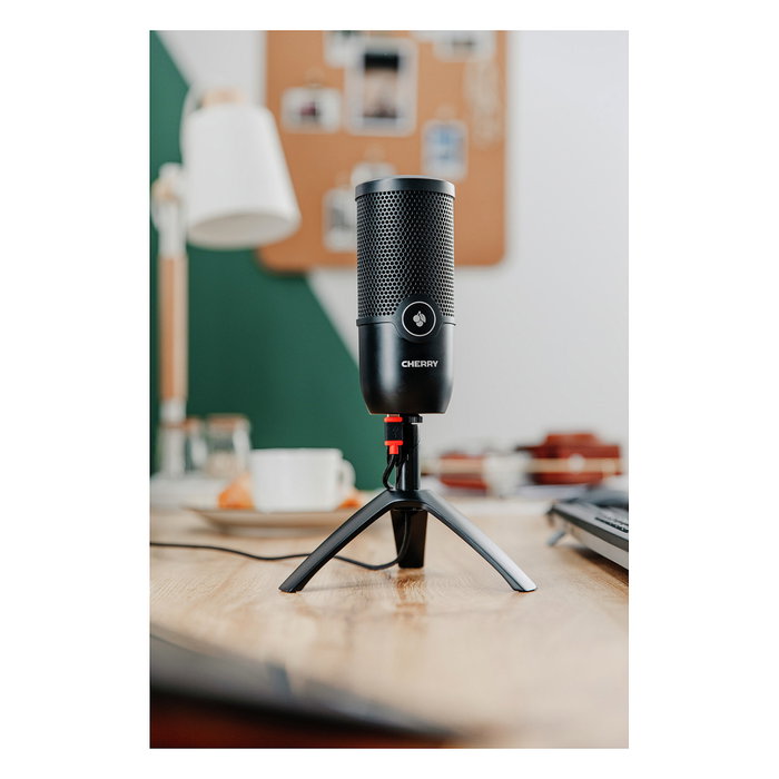 Cherry UM 3.0 ZUB Micrófono USB de Mesa Negro, Cardioide, 24 bits/96 kHz, 120 dB, Conector USB, 2.5 m de Cable Cherry UM 3.0 ZUB Micrófono USB de Mesa Negro, Cardioide, 24 bits/96 kHz, 120 dB, Conector USB, 2.5 m de Cable