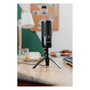 Cherry UM 3.0 ZUB Micrófono USB de Mesa Negro, Cardioide, 24 bits/96 kHz, 120 dB, Conector USB, 2.5 m de Cable